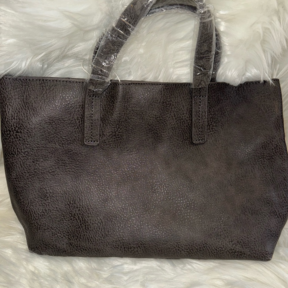 Elegant Gray Women's Tote Bag 2-n-1 NWT